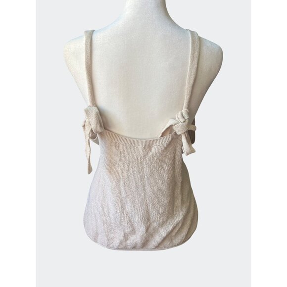 Free People Beach Keiran Sweater Knit Tank Top Beige Summer Style Womens Small - Picture 7 of 14